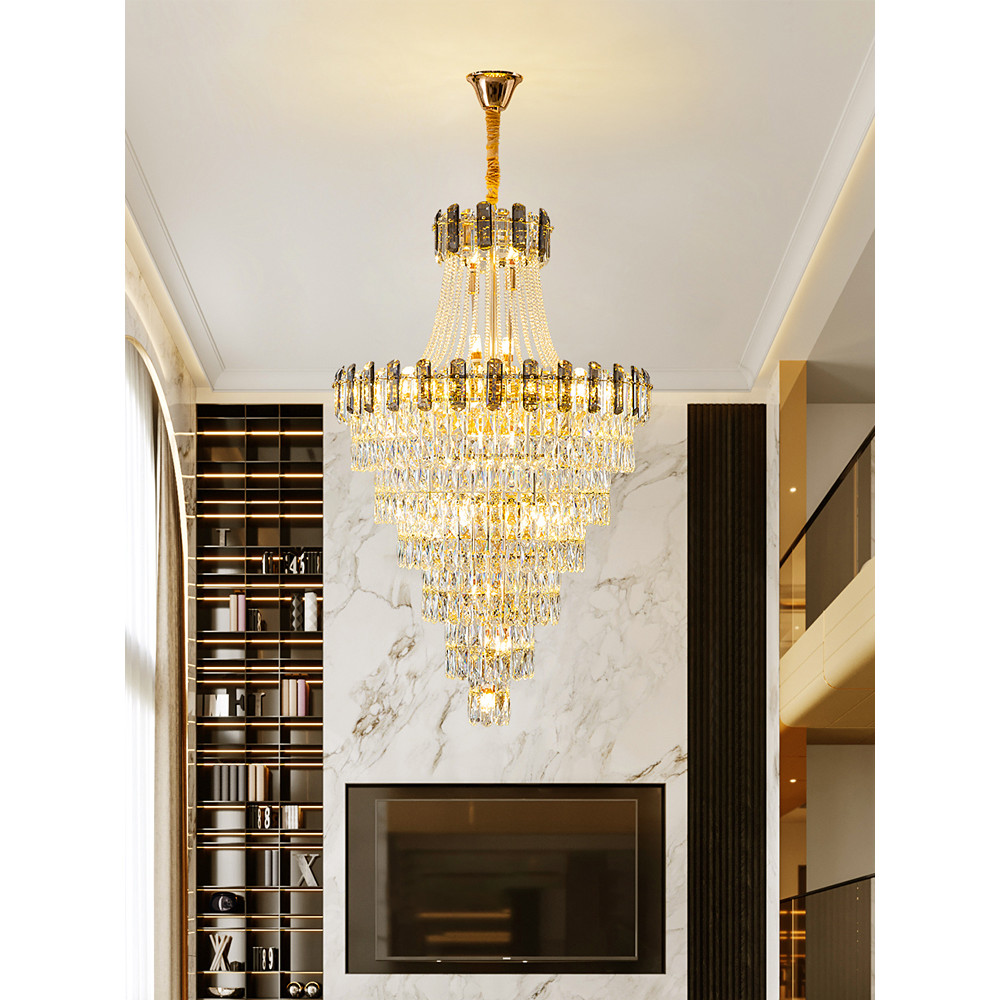 Candelier Besar Dupleks Lampu Ruang Tamu Ringkas dan Elegan Loteng ...