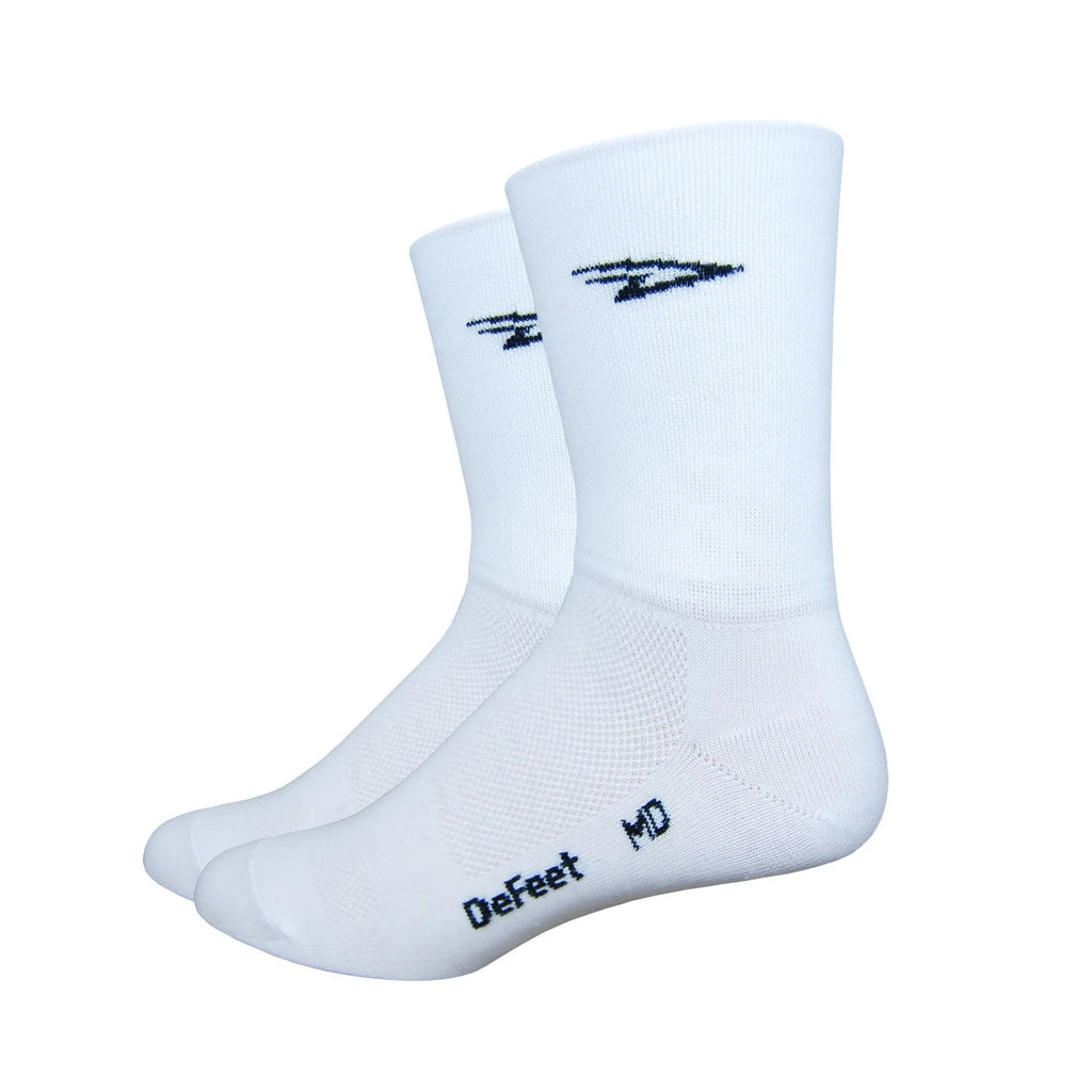 thumbnail image 2 of DeFeet Aireator 7" Socks – White – Lightweight Performance Cycling & Running Socks – Unisex 2 of 4