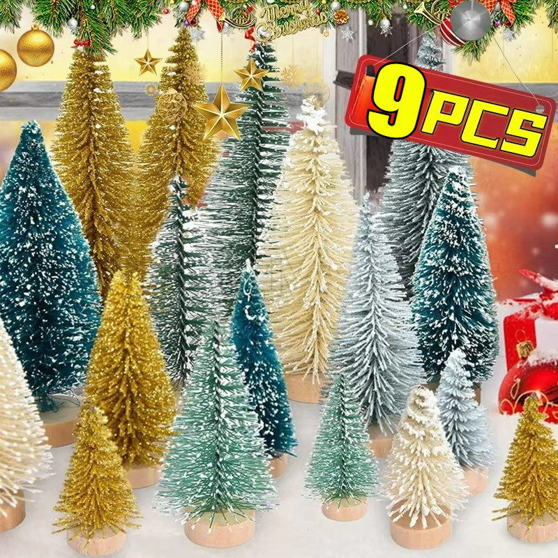 Christmas Decoration Products 9PCS Mini Artificial Christmas Tree