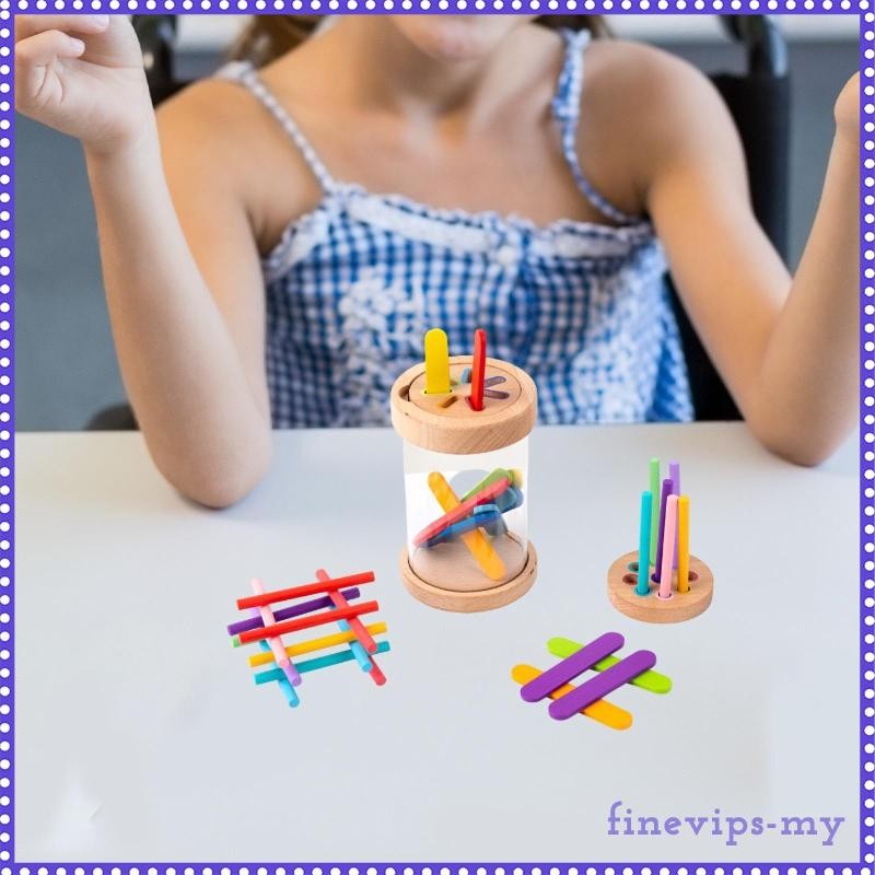 [FinevipsMY] Kids Sorting Cup Wooden Classification Box Toy Cognitive ...