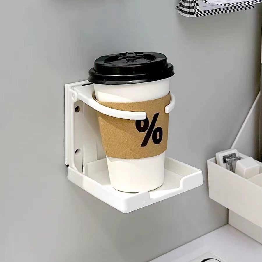 Tableside Foldable Water Cup Holder Wall-Mounted Wall Cup Rack Student ...