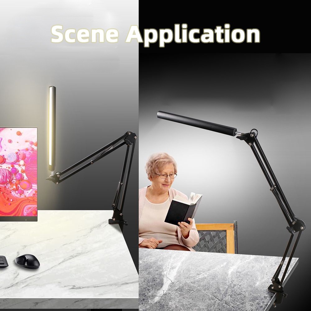 3 Light Colors Folding LED Desk Table Light Eye Protection Office ...