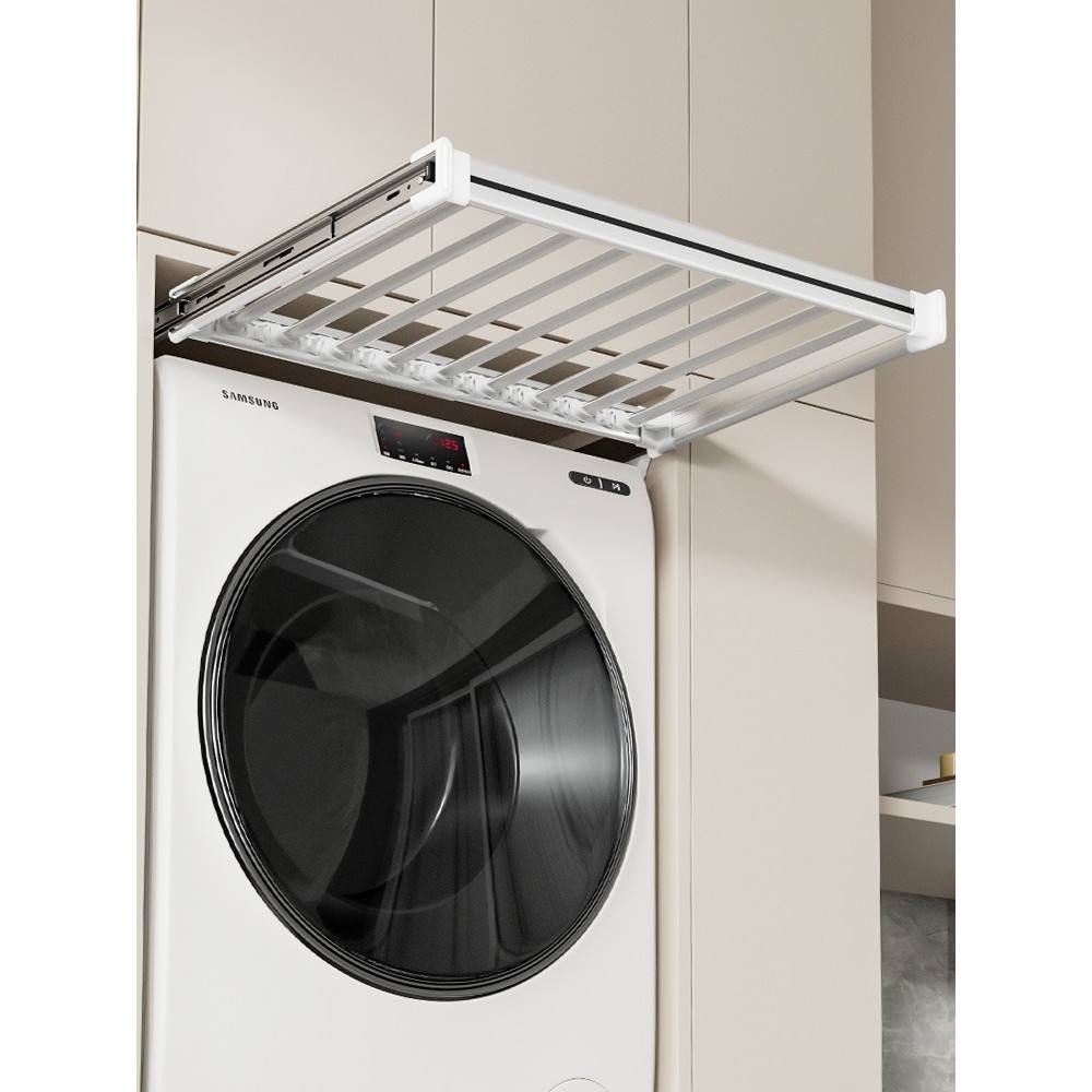 Invisible Drying Rack Washing Machine Pants Rack Wardrobe Built-in Pull ...
