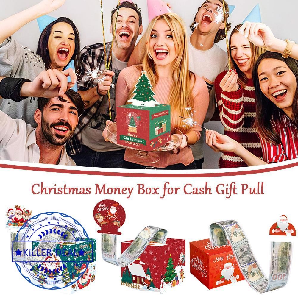 Snow Christmas Christmas Tree Holiday Party Raffle Box Gift R6k1