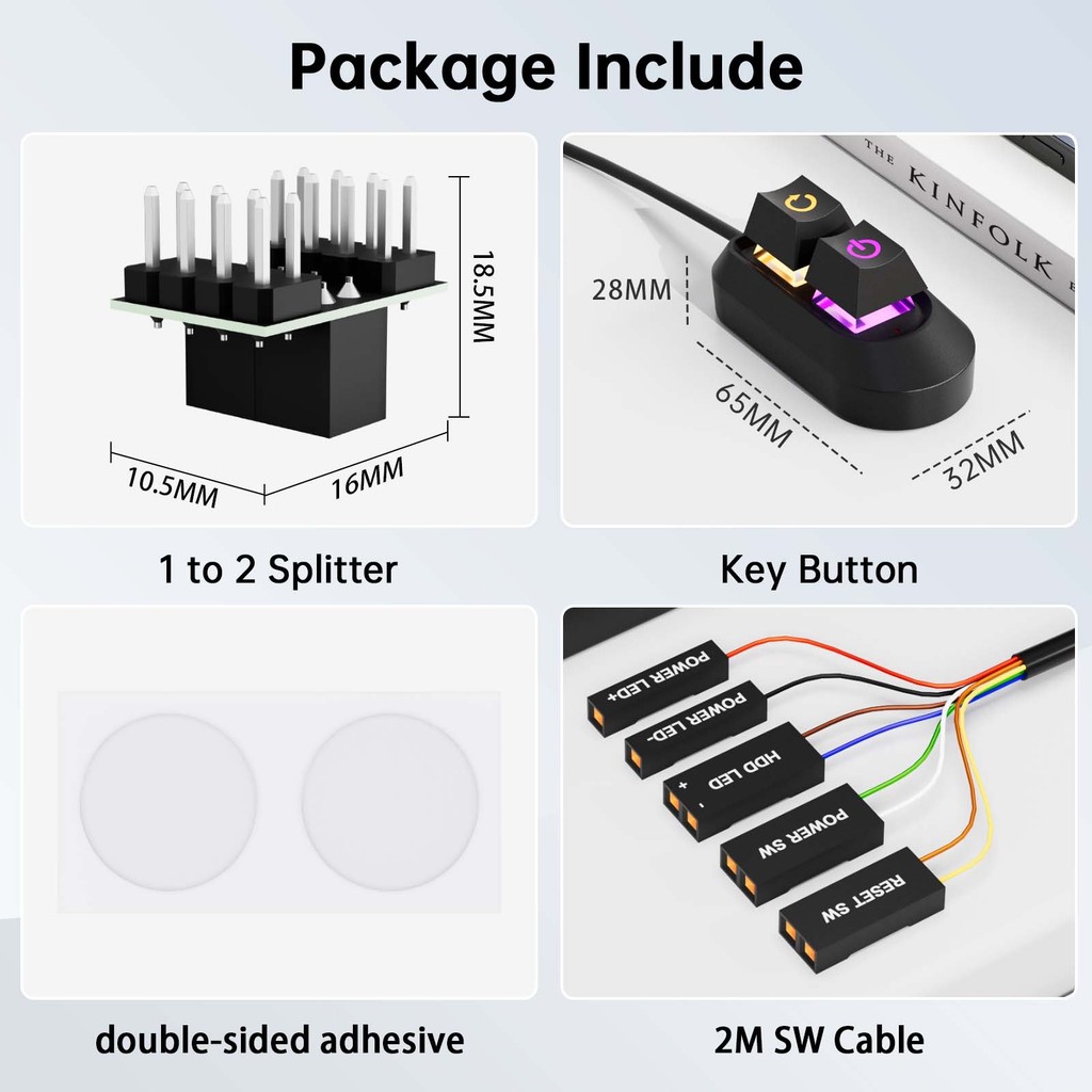2M Desktop Computer Power Button Mechanical Key Restart Switch for PC ...