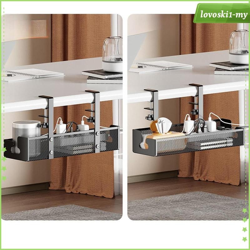 [LovoskibcMY] Cable Organizer Under Desk Cable Tray Clamp on Desk Metal ...