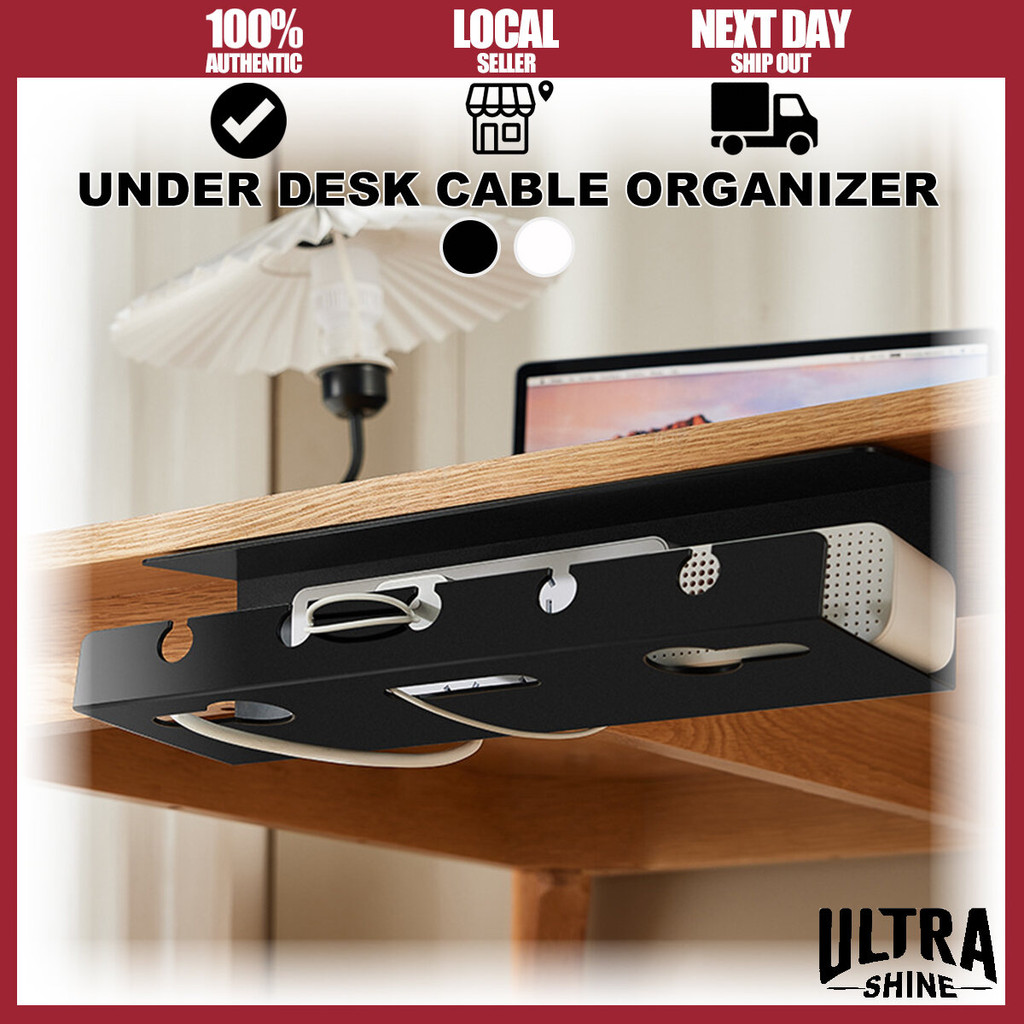 MY[MY] Under Desk Cable Rack Wire Organizer/ No Drill Under Desk Cable