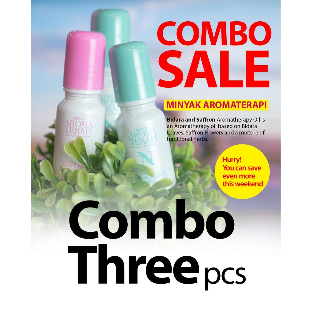 COMBO 3 BOTOL MINYAK AROMATERAPI NAJEEHAH Essential | Shopee Malaysia