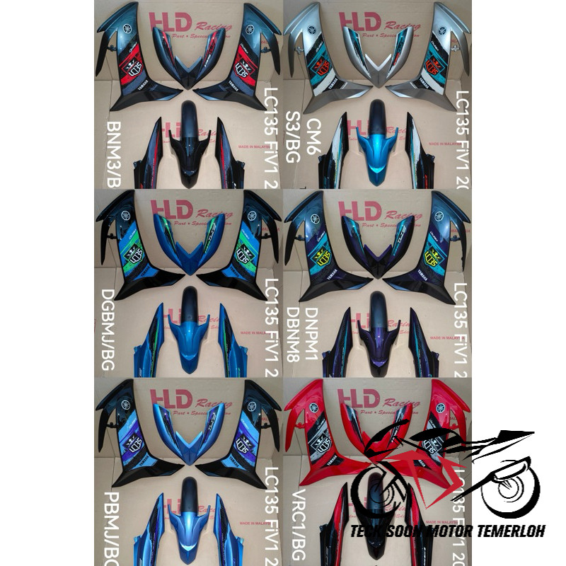 Coverset cover set tanam sticker (HLD Racing) yamaha lc135 v8 Fi 135lc ...
