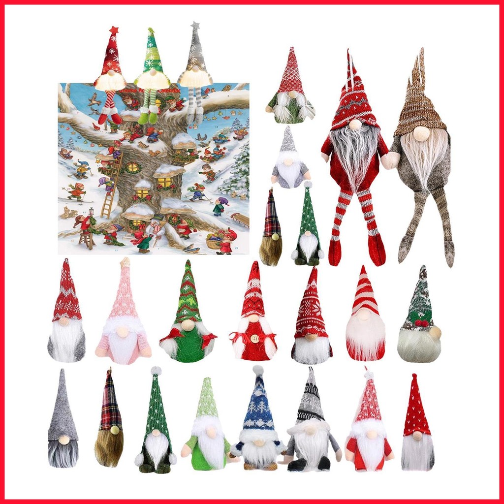Christmas Advent Calendar Toys Cute Countdown Boxgnome Plush Toy ...