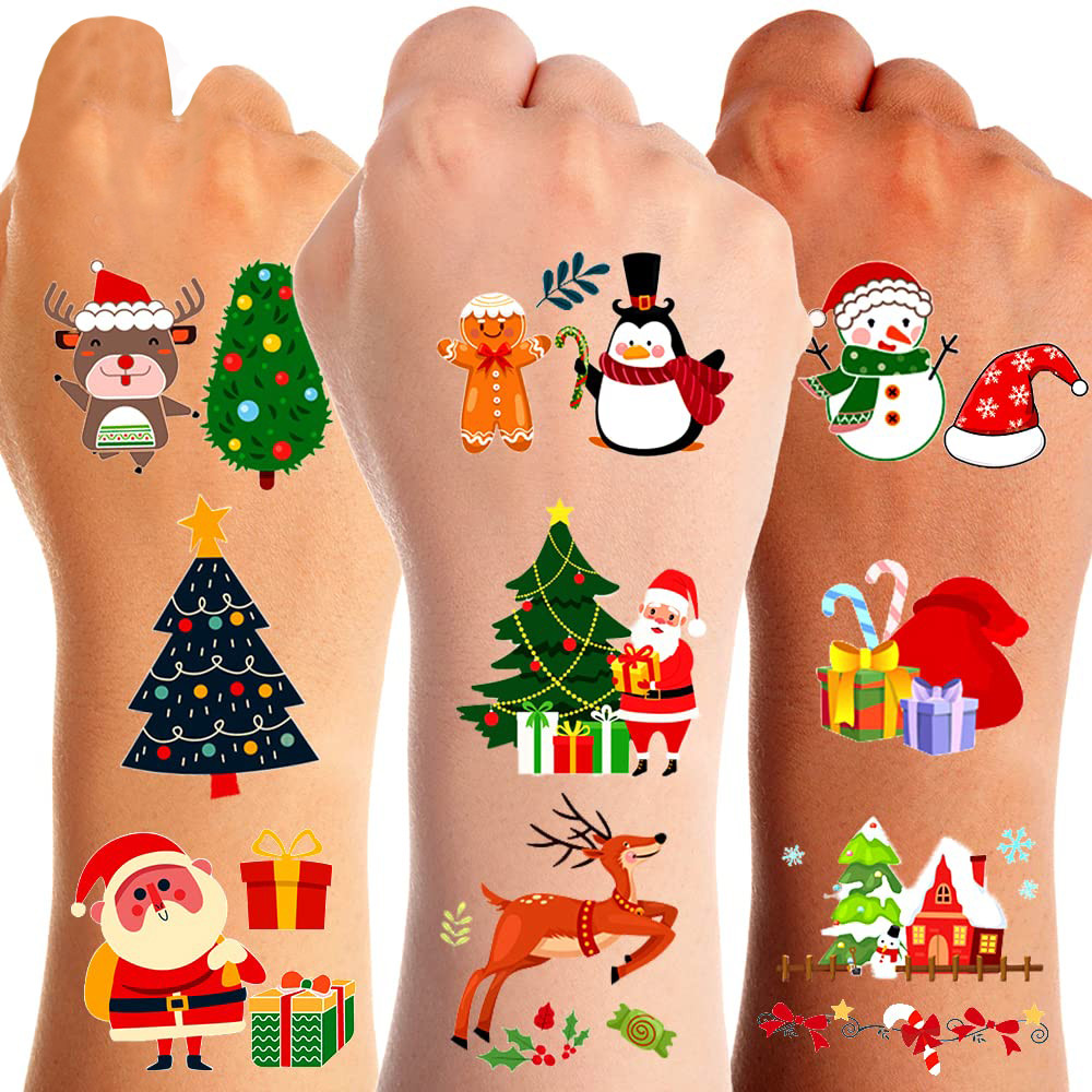 Christmas Gnome Temporary Tattoos - Christmas In July | Festive Xmas Stickers For Themed Birthday Parties, Decorations, And Gifts | Funny And Cute Gnomes For Kids, Girls, Boys | Class - Foto 12