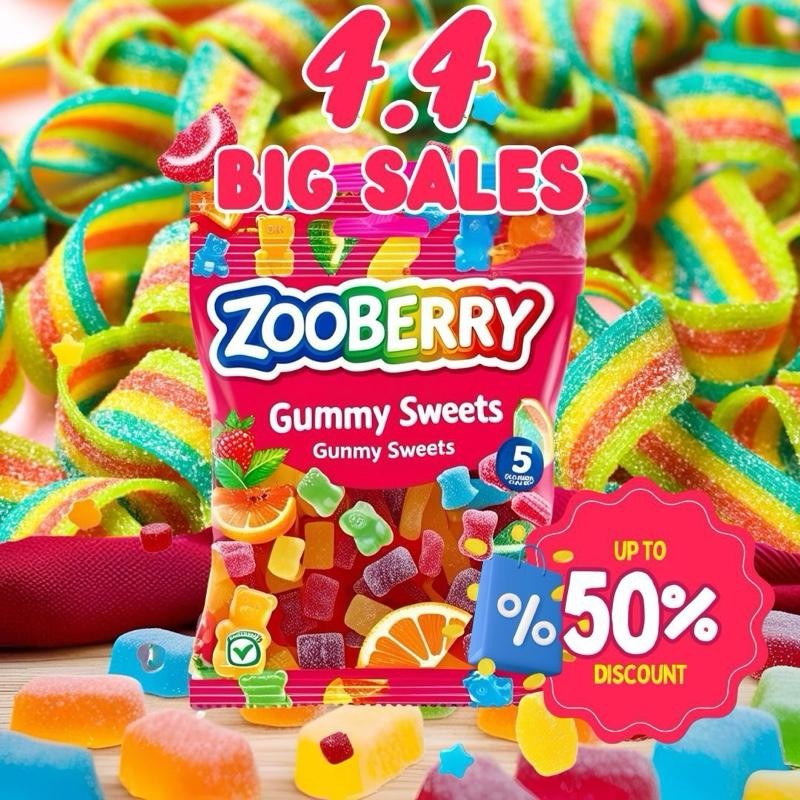 4.4 SALE RAYA SNACK KUIH RAYA [ZOO BERRY BEBETO ,HARIBO , JELLOPY , ZOO ...