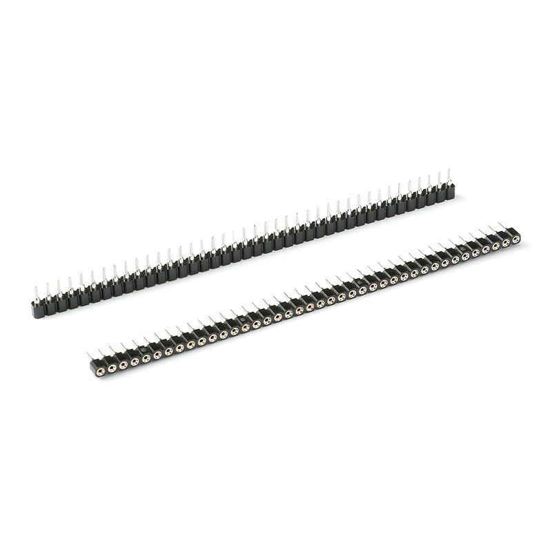 10pcs 1x40P 2.54mm Round Hole Male Tin Gold Female Pin Header Single ...
