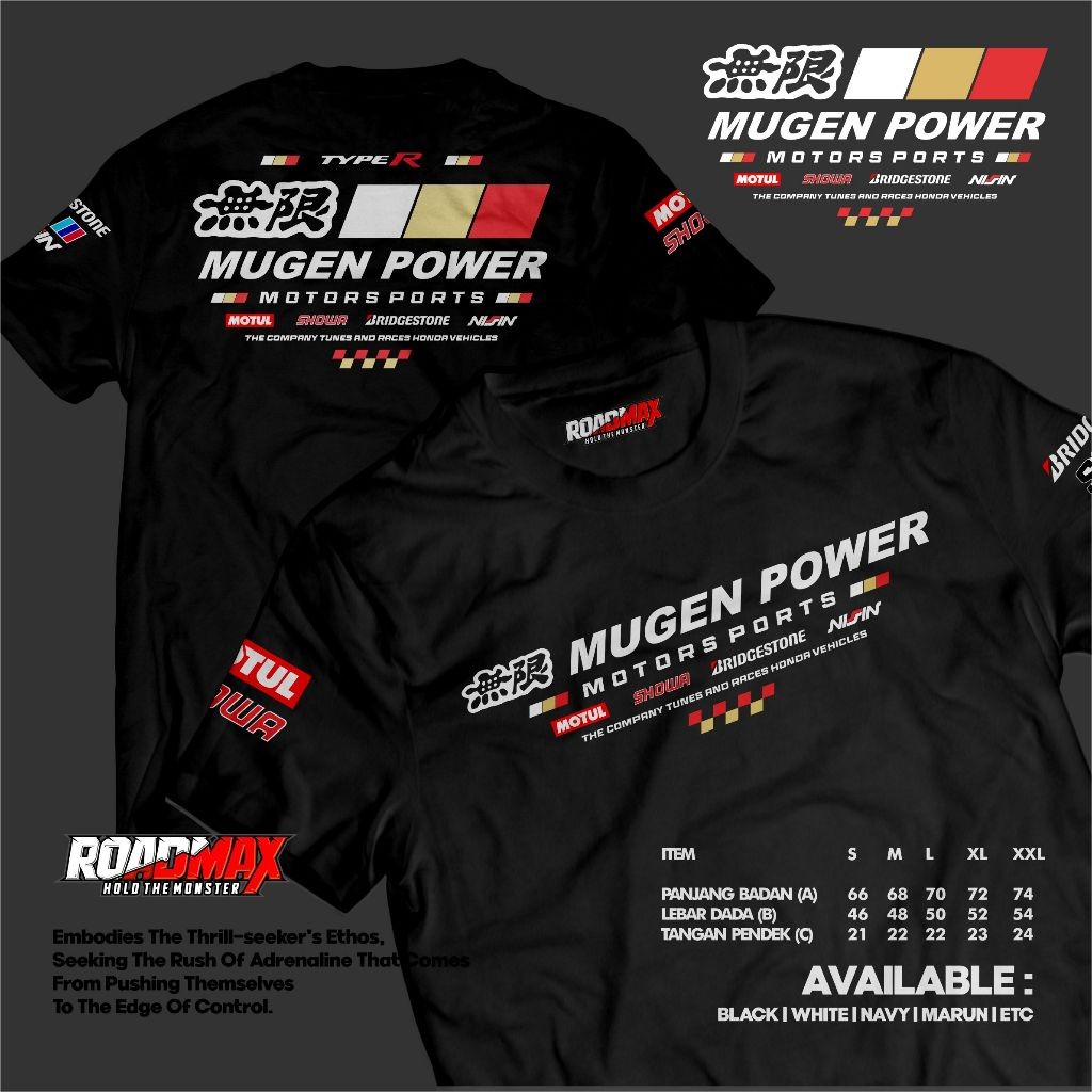 Hot sales Mugen POWER TYPE R Car T-Shirt - ROADMAX MOTORSPORTS TUNER ...