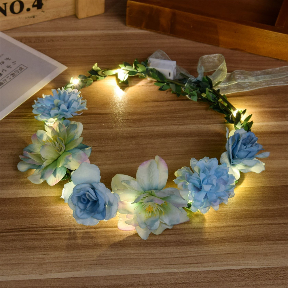 LED Flower Crown LED Flower Wreath Headband Light up Headband Hair ...