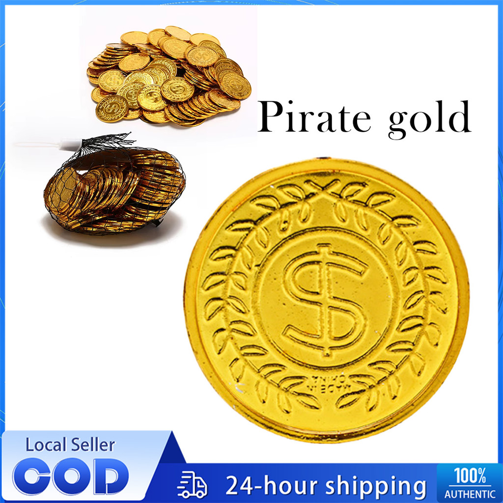 Fake coin Plastic Coin Props Gold Coins 100PCS for Game Party Supplies ...