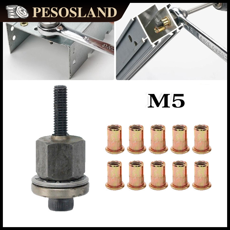11Pcs/Set Head Rivet Tool Set Hand Rivet Nut Manual Riveter Tool With ...