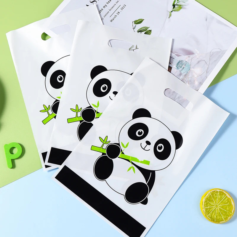 10/20/30PCS/LOT Disposable Plastic Gift LOOT Bag with Panda Pattern for ...