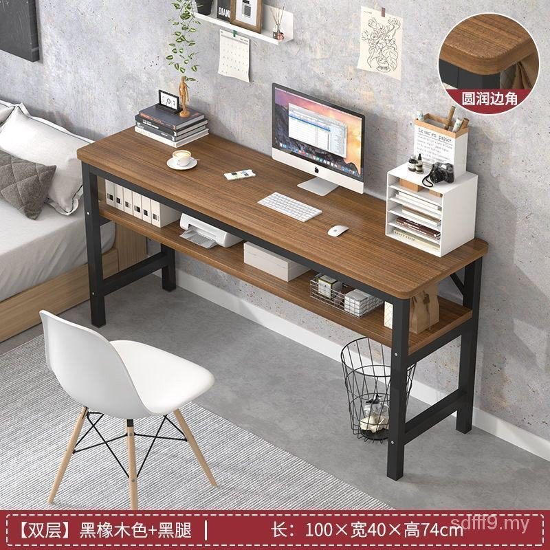 # Meja panjang Double Desk Home Steel Frame meja Workbench urusan kerja ...