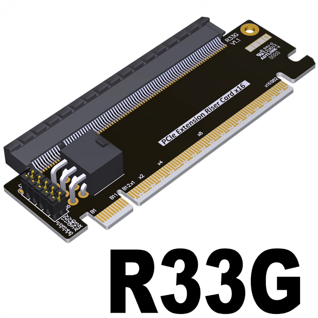 ADT-Link PCI-E x16 Half Height To Full Height Extension Riser Card PCIE ...