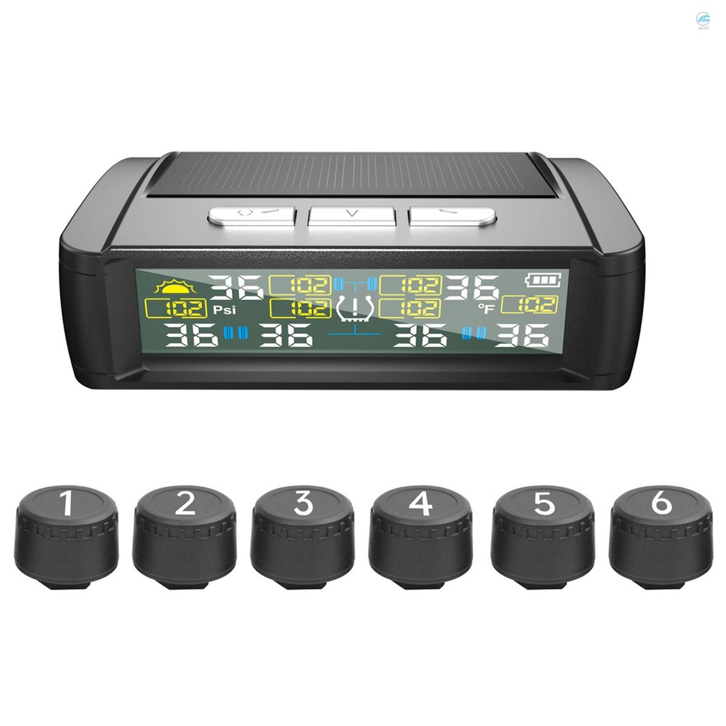 Tire Pressure Monitoring System Wireless Solar Tire Pressure Monitor With External Sensors