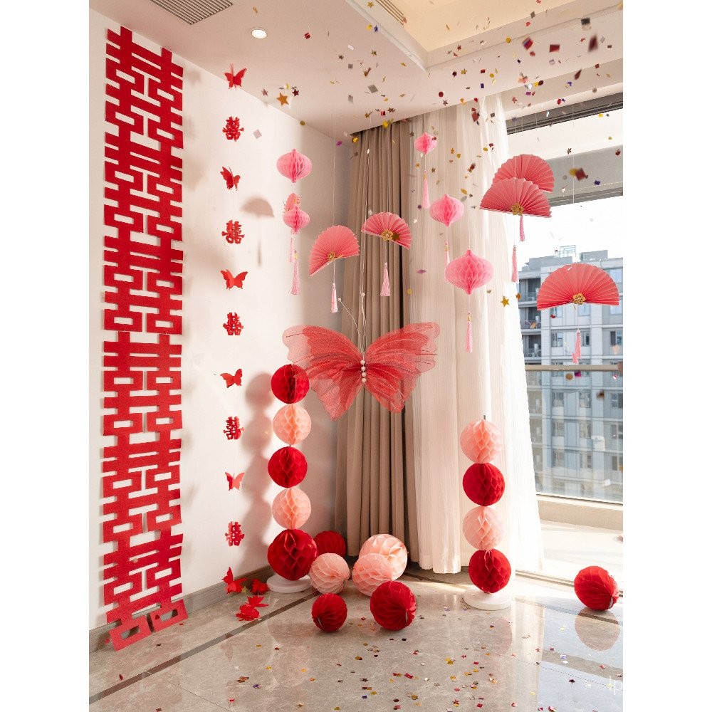 Hiasan Bilik Perkahwinan Hiasan Gantung Rama-rama Jubah Pagi Latar ...