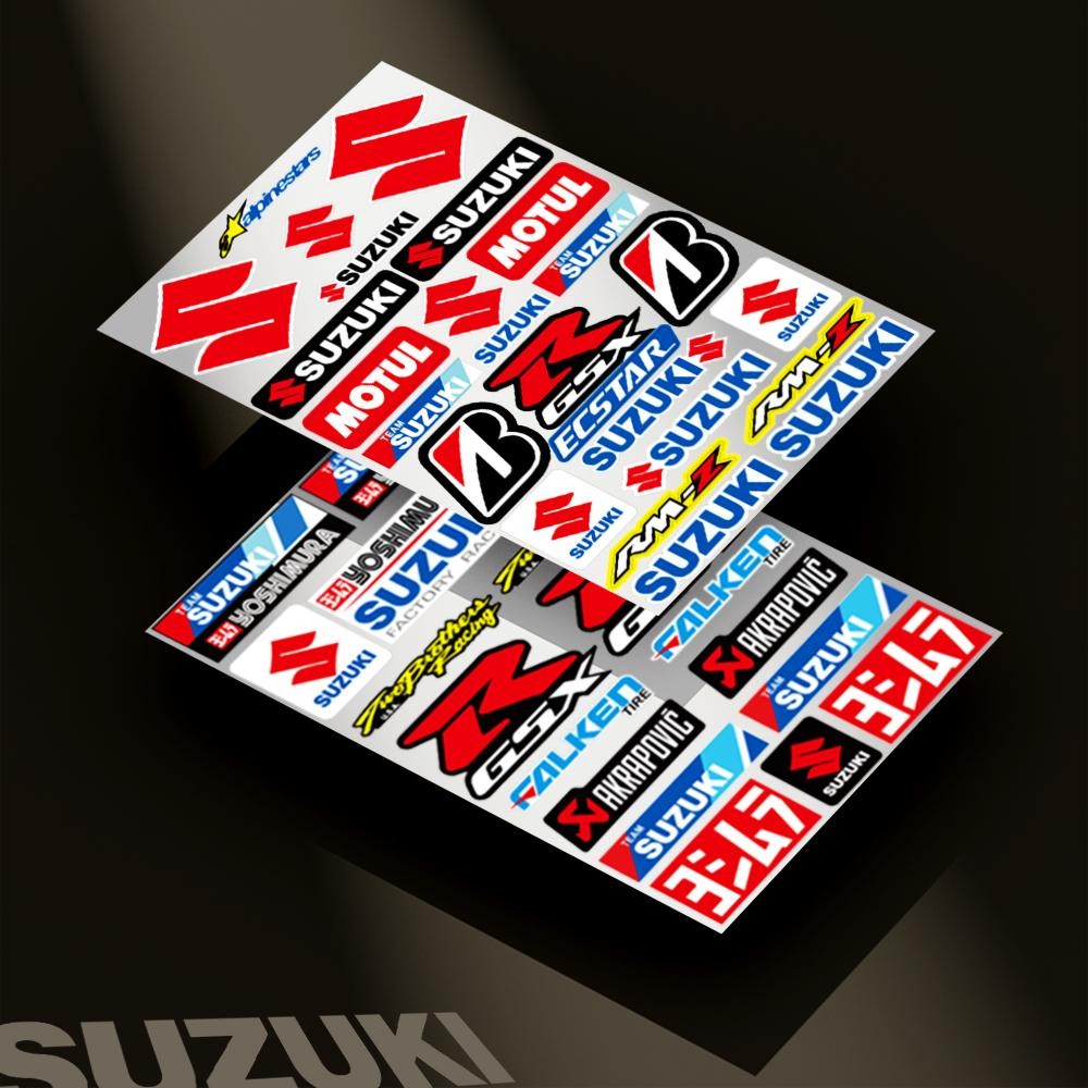 Motorcycle Reflective Stickers SUZUKI Logo Decorative Fairing Helmet ...