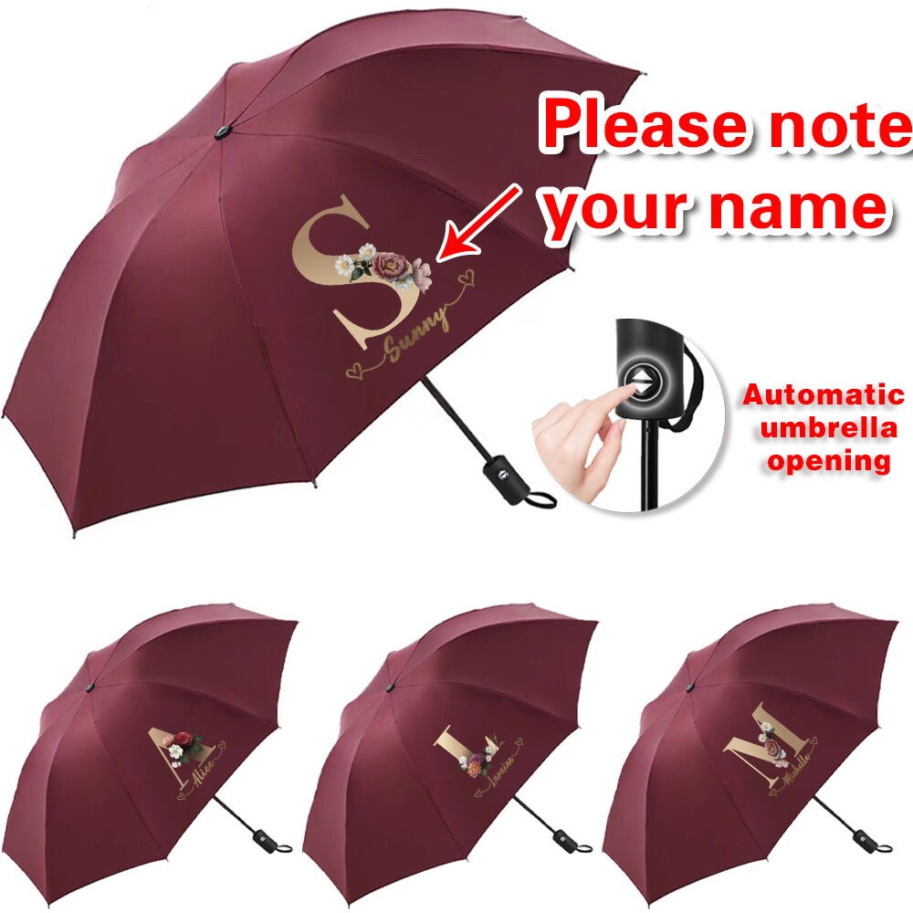 Custom Name wine Fully Automatic Umbrella Lightweight Folding Umbrella ...