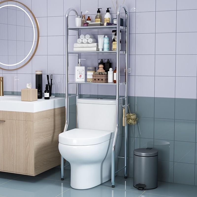 [48 Hours Delivery] Toilet Bathroom Shelf Floor Wall-Mounted Toilet ...