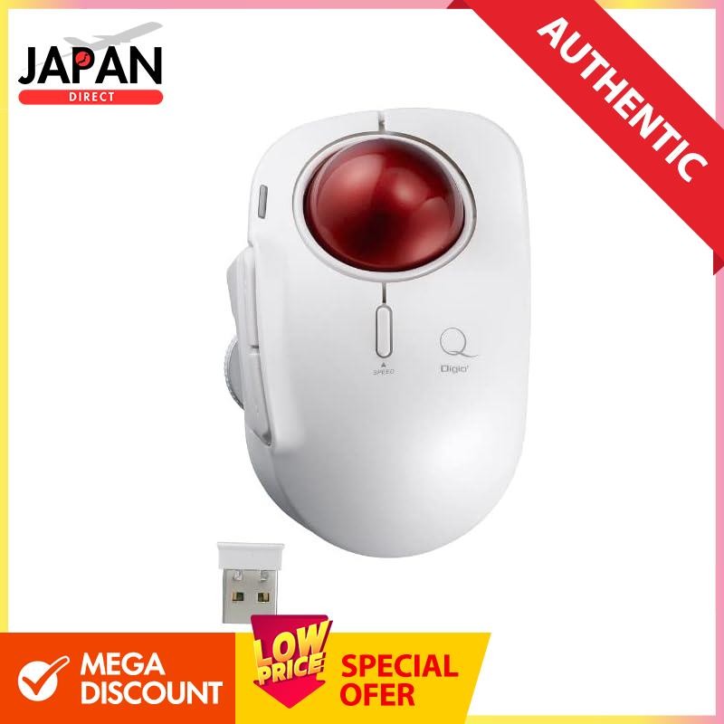 Nakabayashi Digio2 Trackball Mouse Small Wireless 5 Button Laser Type ...