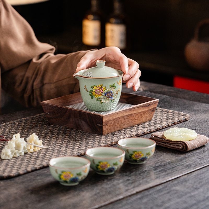 Color-changing Ru Kiln Quick Cup Teapot Teacup One Pot Three Cups ...