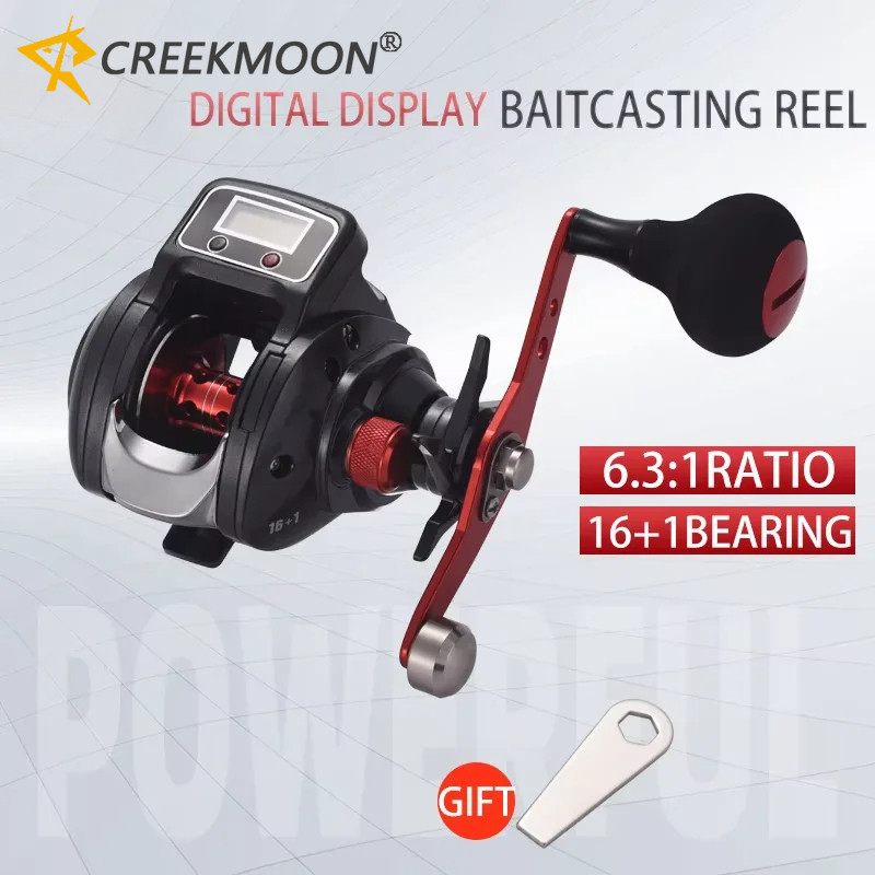 Digital Display Baitcasting Reel with Liquid Crystal Display Screen Max ...