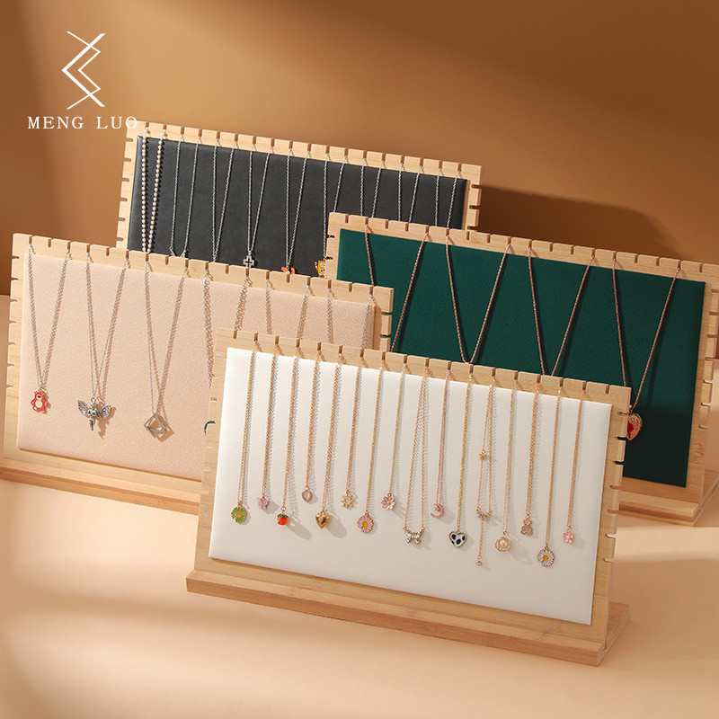 Extra Large Jewelry Display Rack Necklace Hanger Bamboo Wood Jewelry ...