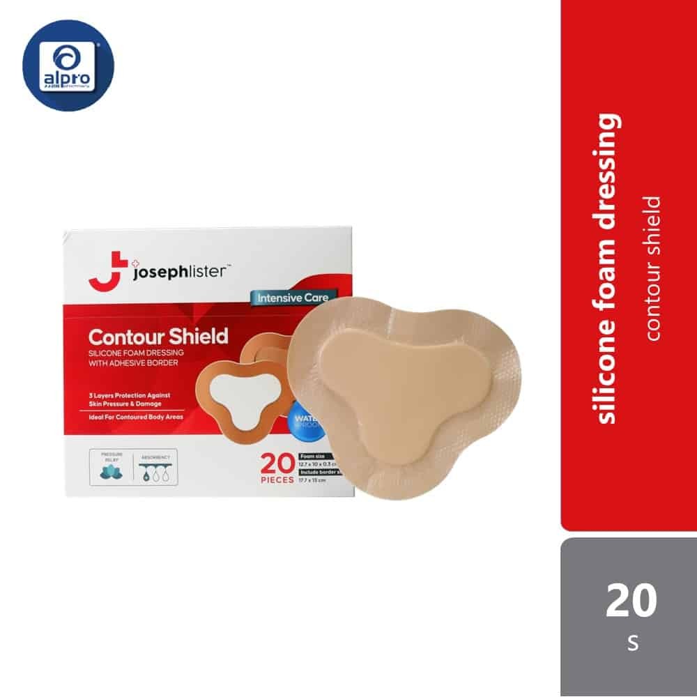 Josephlister Contour Shield Silicone Foam Dressing with Adhesive Border ...
