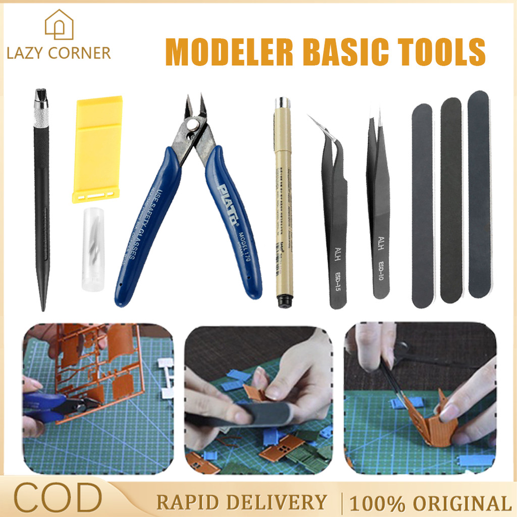 Modeler Starter Beginner Basic Tools Storage Box Set for Model Kit ...