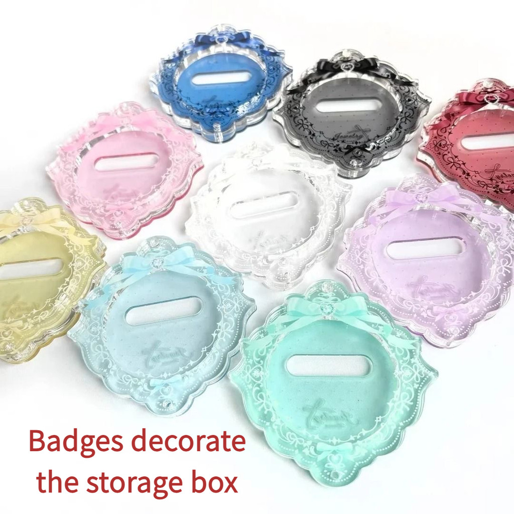Flower ear badge storage box acrylic 58mm brooch storage box high-value ...