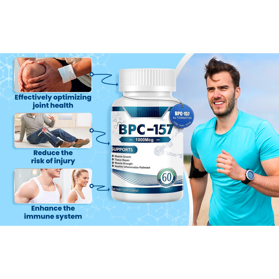 BPC-157 Peptide Capsules, Bpc-157 Pro 1000mcg, New Protective Compound Bpc- 157, Boost Muscle Recovery & Tissue Repair 60 Capsules(1bottle)