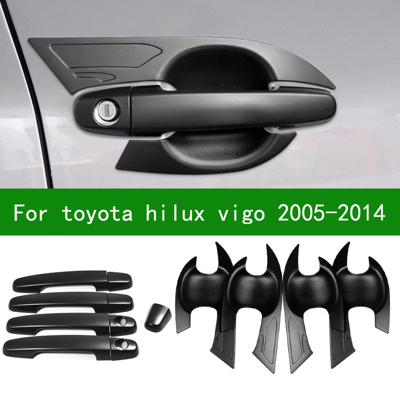 Toyota Hilux Vigo 2005-2015 Car Door Handle Bowl Cover Trim Matte Black ...
