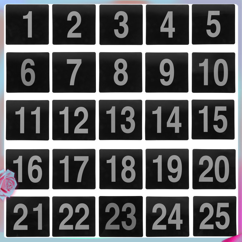 【Ready Stock】 25 Pcs Table Seating Cards Black and White Number Plate ...