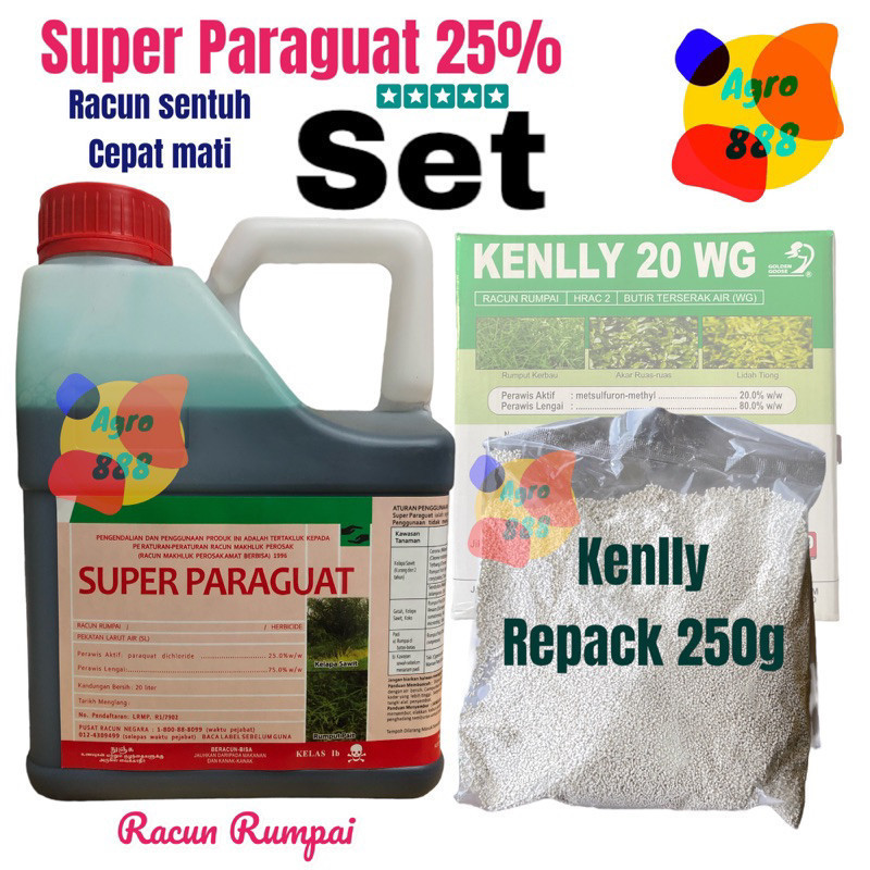 (SET) 4L Racun Sentuh 25%|Racun Lalang&rumput|Tak rosak akar(Kenlly ...