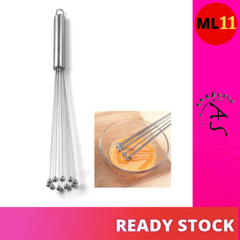 AS Stainless Steel Egg Beater Hand Whisk Mixer Ball Whisk Beater Egg ...