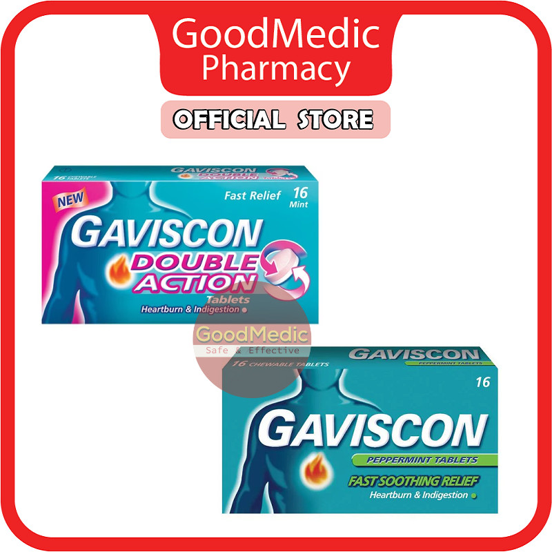 Gaviscon Double Action Tablets / Gaviscon Peppermint Tablets 16's ...