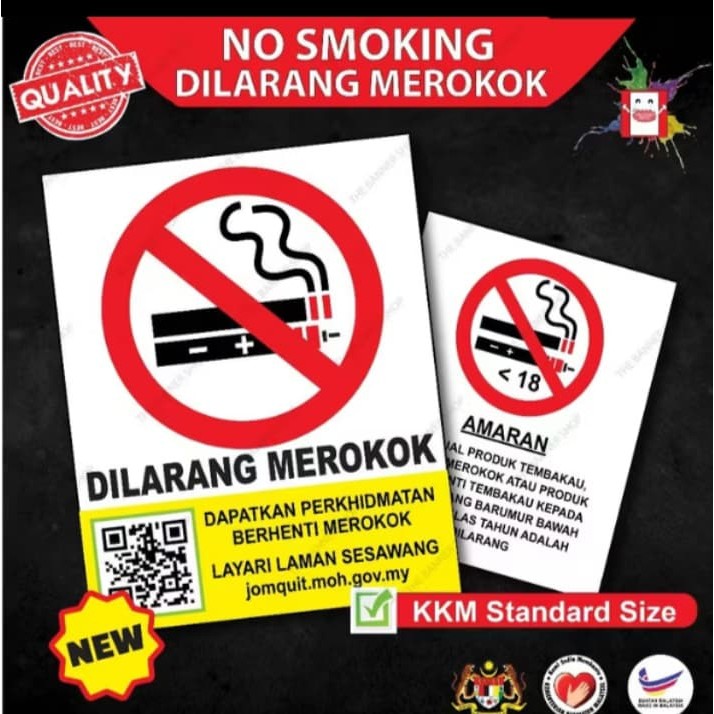 [Latest] No Smoking Sign /Dilarang MerokokPapan Tanda No Vaping Acrylic ...