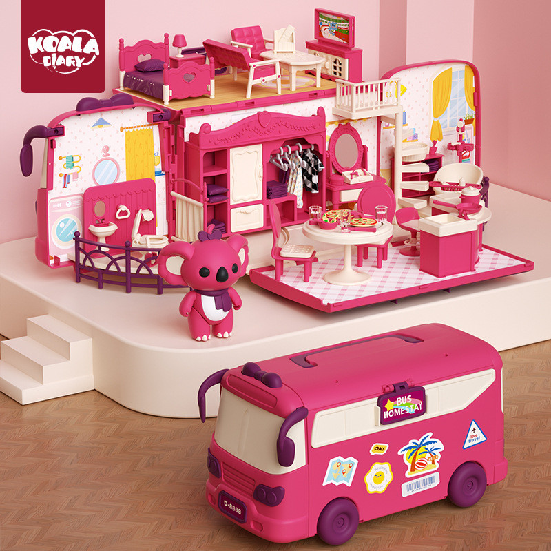Girl Play House RV Simulation Scene Mini Furniture Children Doll House ...