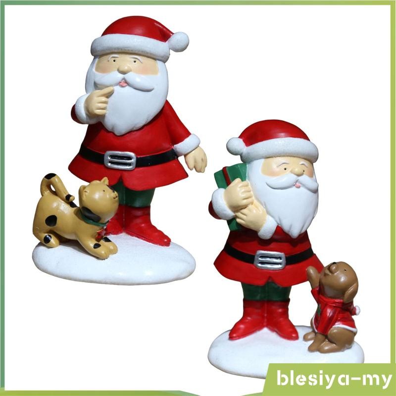 [BlesiyaMY] Santa Claus Christmas Statue Standing Figure Doll Desk ...