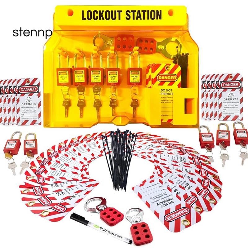 Lockout Tagout Station for Safe Electrical Lockouts,2Hasps,25Loto Tags