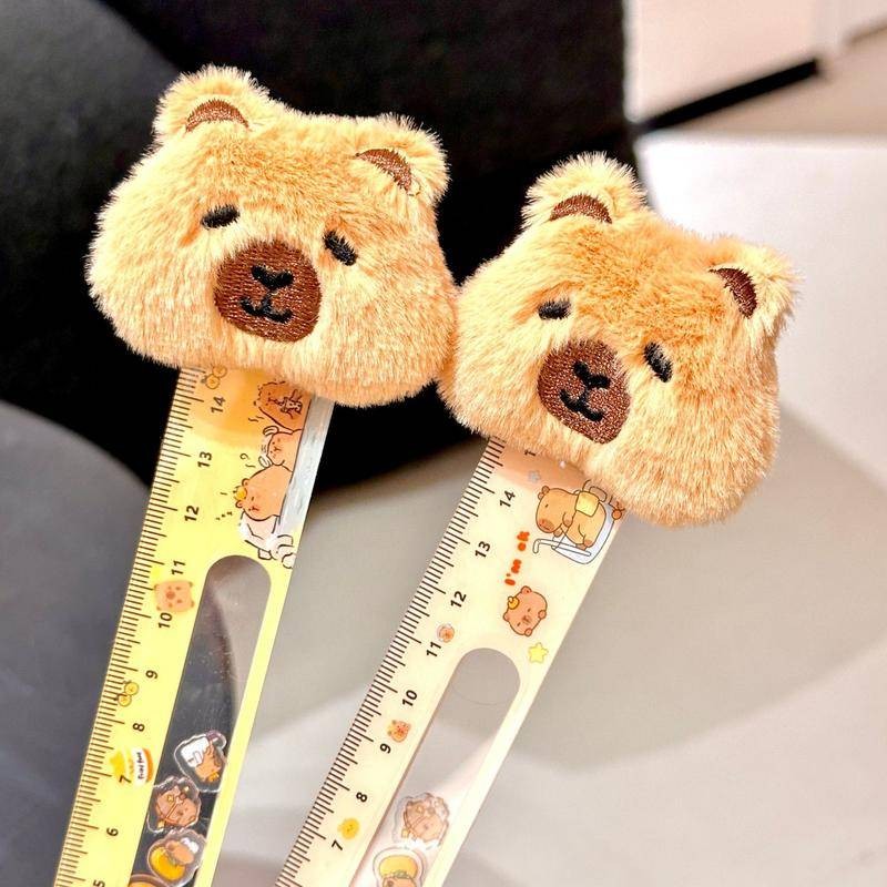 2025 Kawaii Shake Cartoon Capybara Ruler with Plush Doll Multifunction ...