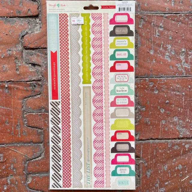 American Crafts Crate Paper Sleigh Ride Borders and Tabs Stickers ...