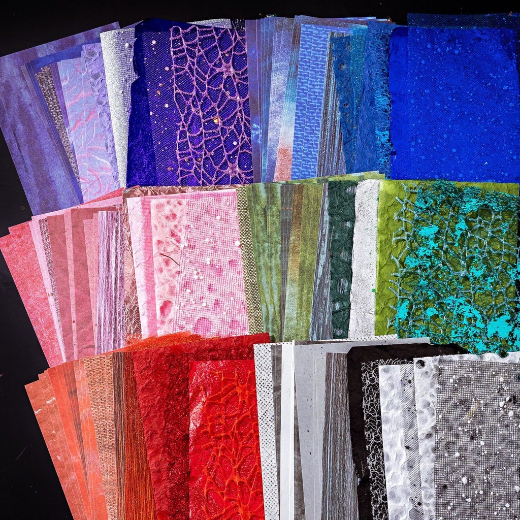 22 Pieces Assorted Color Textured Mesh Fabrics For Junk Journals ...