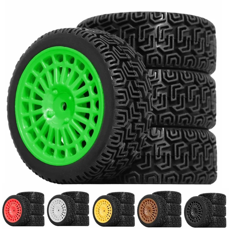4pcs 68mm Rally Tires Rubber Tire Wheel Tyre for Tamiya XV01 XV02 TT01 ...